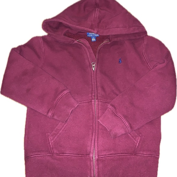Polo by Ralph Lauren Kids Hoodie Jacket Sweater Burgundy Red Pony Logo Youth 6 - Picture 2 of 6